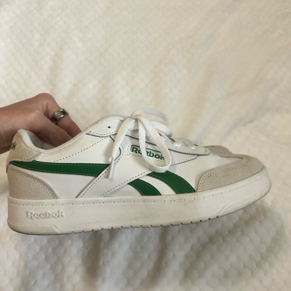 Reebok Classic White and Green Trainers